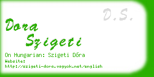 dora szigeti business card